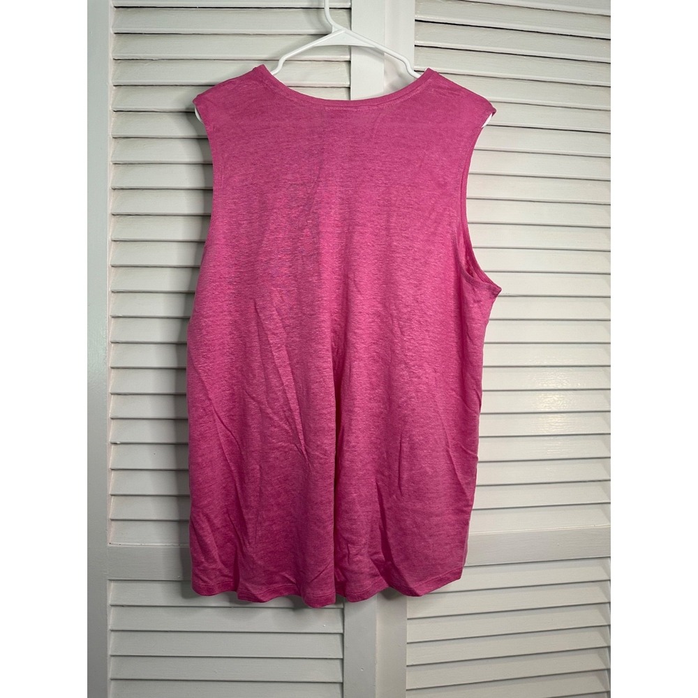 NWT J Jill Size XL Love Linen Sweet Pea Pink Sleeveless Knit Top - Picture 5 of 5